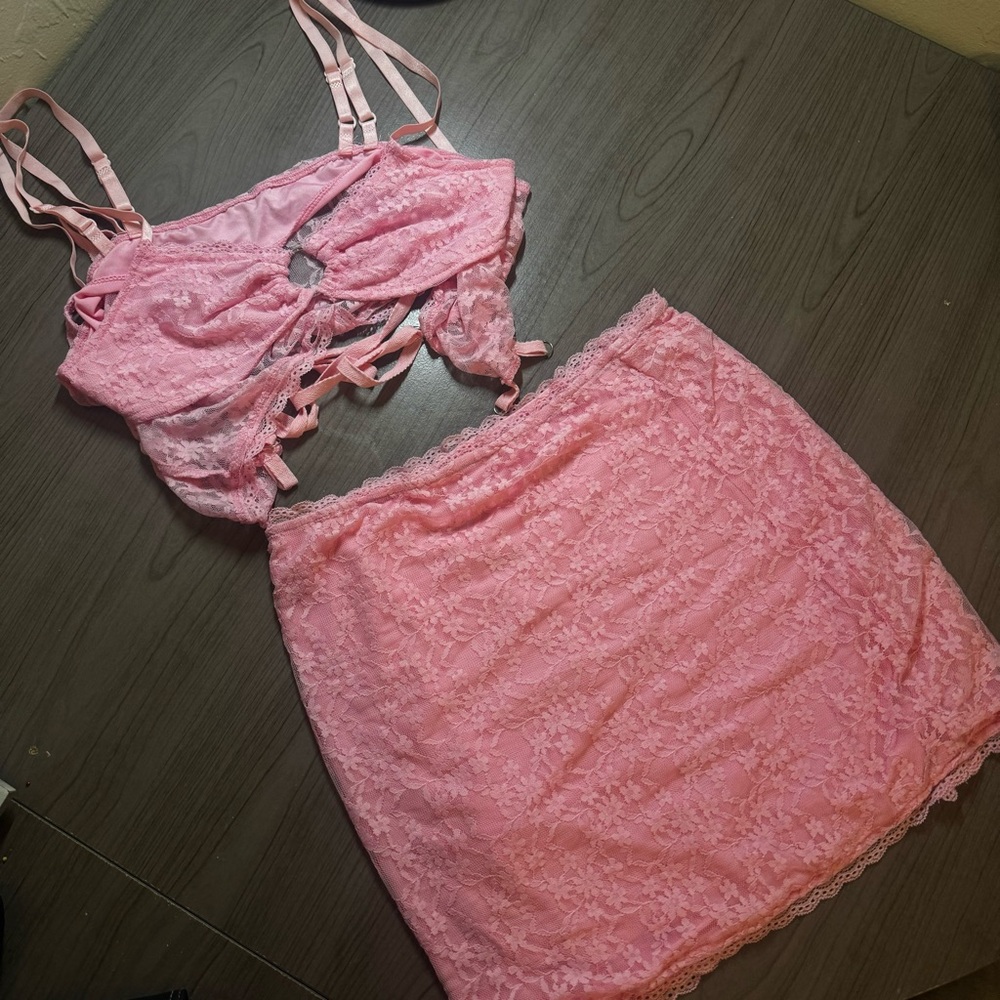 Elegant Pink Lace Skirt💓